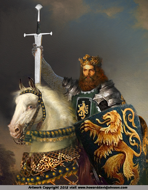 King Arthur portrait painting excalibur traditional