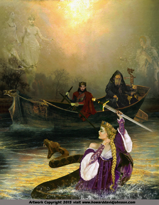 The Lady in the Lake from the King Arthur Nimue, Viviane, Vivien, Elaine, Ninianne, Nivian, Nyneve, or Evienne