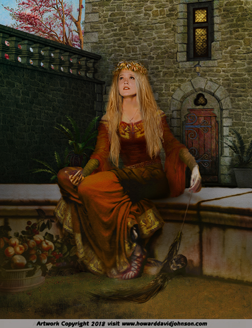 Queen Guinevere painting art medieval dress clothing arthurian