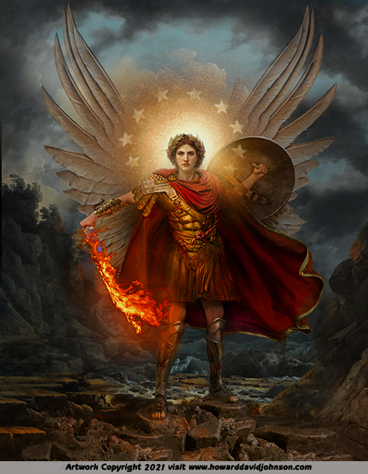 Archangel Gabriel, the Destroyer sent from GOD painting picture artwork image contemporary realistic
