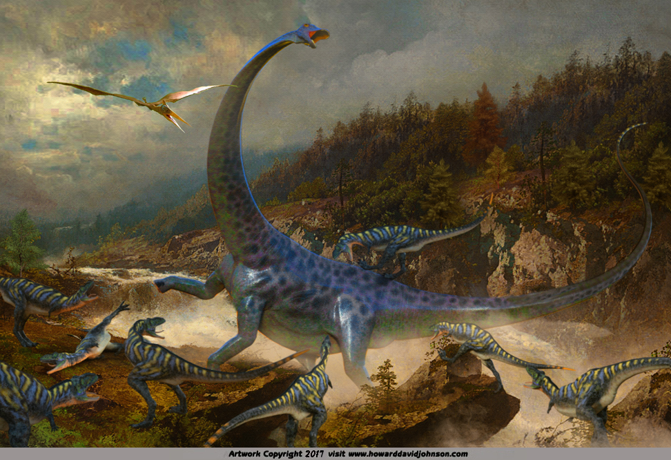 paleo art dinosaur painting aucasaurus