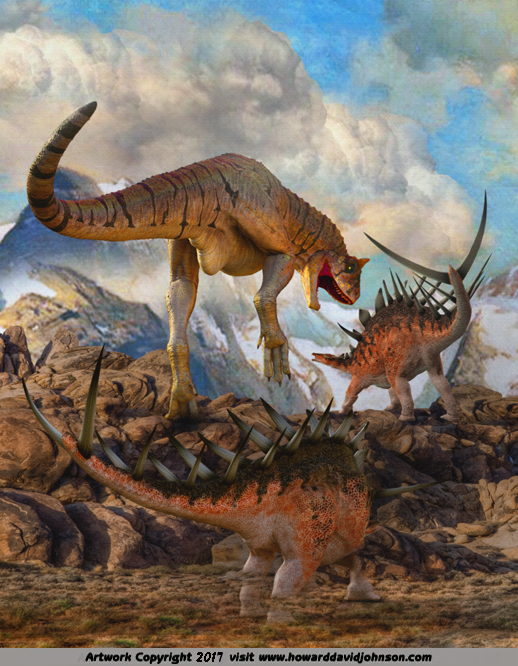 Carnosaurus paleo art dinosaur painting 3  d 