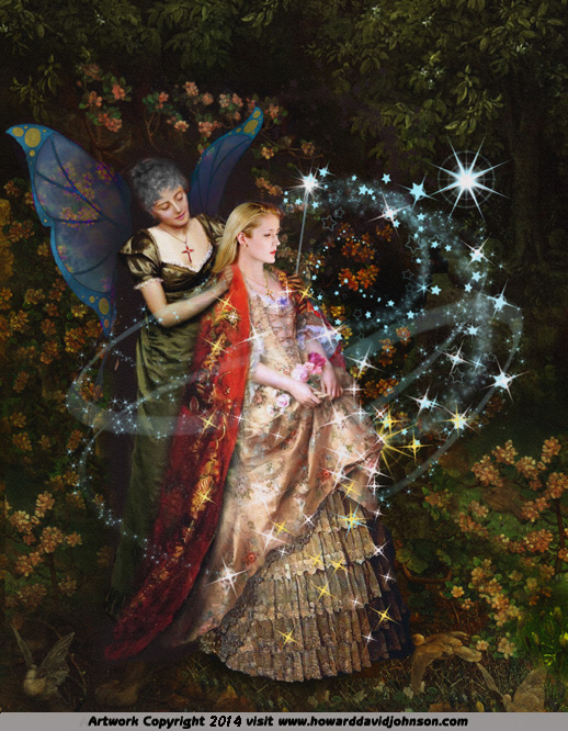Fairy godmother cinderela ball magic gown