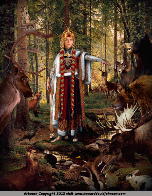norse goddess art protector of the woods