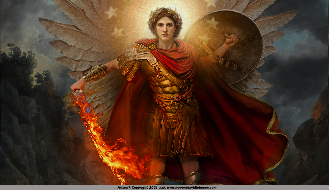 Archangel Gabriel the Destroyer art painting Warrior Christian