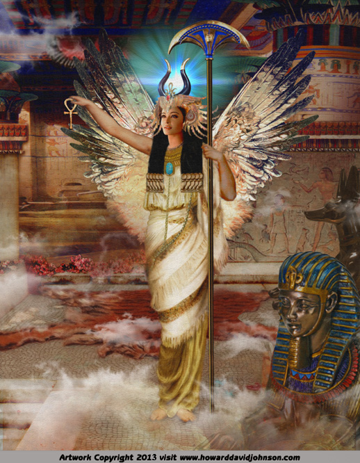 egyptian art fantasy painting isis goddess