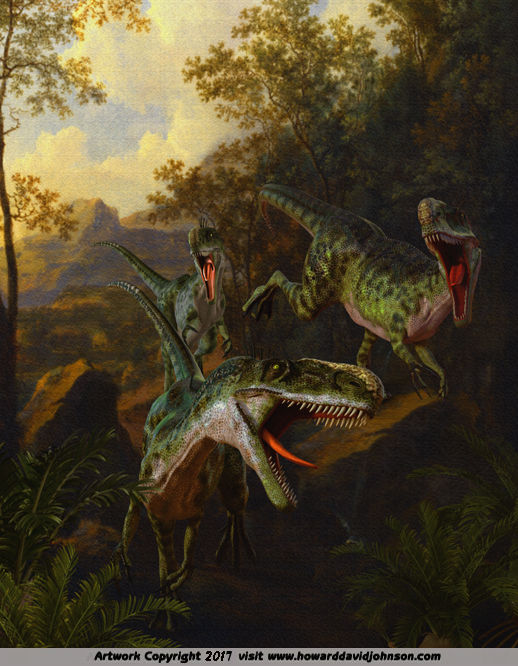 Monolophosaurus paleo art dinosaur painting
