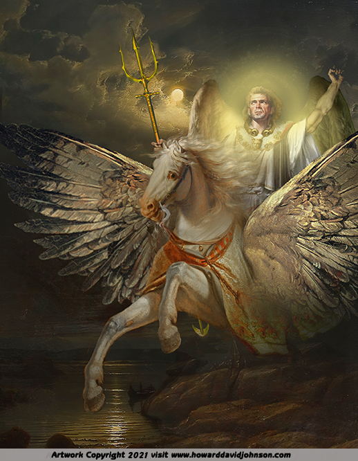 St Michael the Ranger of the Heavens painting angel art Irish celtic