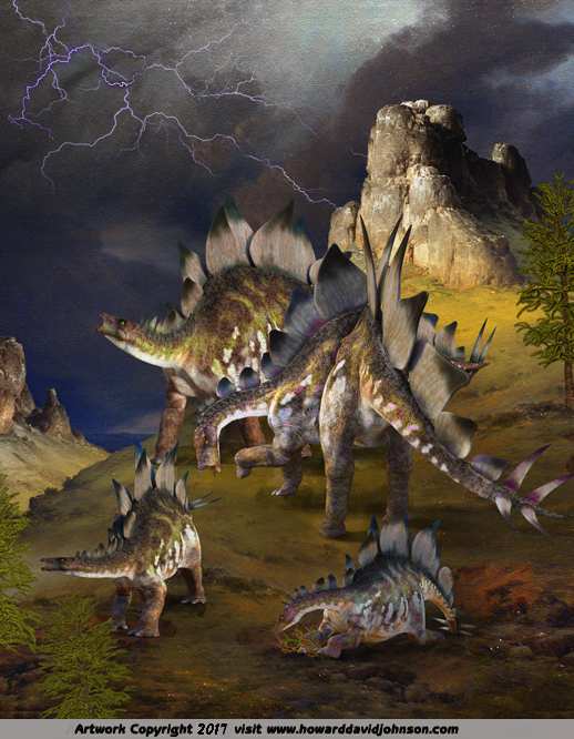 Stegosaurus paleo art dinosaur painting