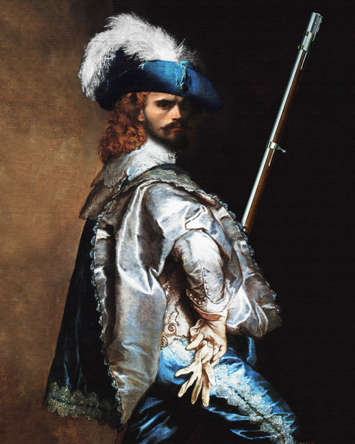 french musketeer hero royal guard portrate