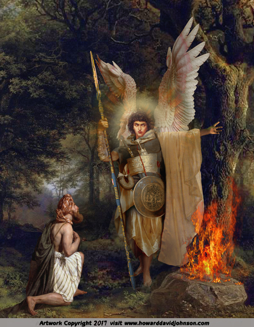 Painting of Warrior Angel with wings appearing to Gideon