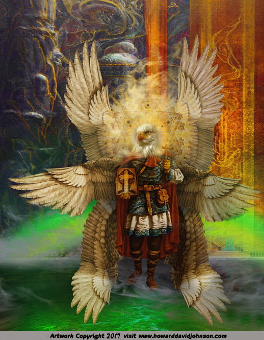 Seraphim angel art painting of The Eagle Headed Seraph~ living creatures revelation 4