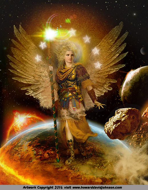 Angel Art Painting Archangel watcher in space heaven