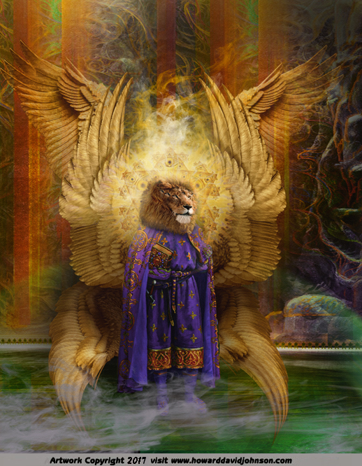 Seraphim Painting living creatures revelation The Lion Headed Seraph