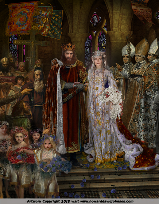 Painting of The Wedding of King Arthur and Guinevere art picture