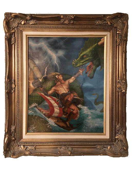 Norse Mythology Hand-painted realistic oil painting on canvas for sale framed or unframed