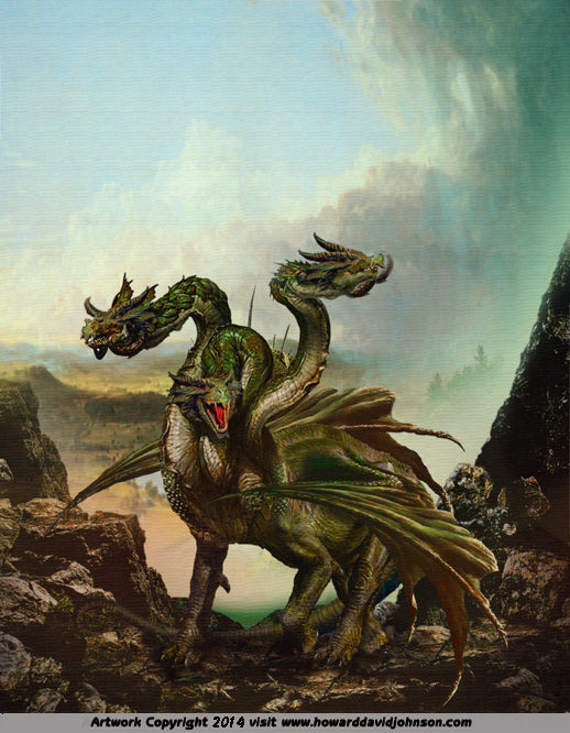 picture three headed dragon drake green great legendary
