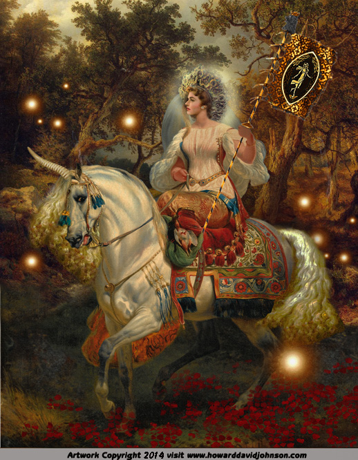 Faerie queene fairy painting unicorn