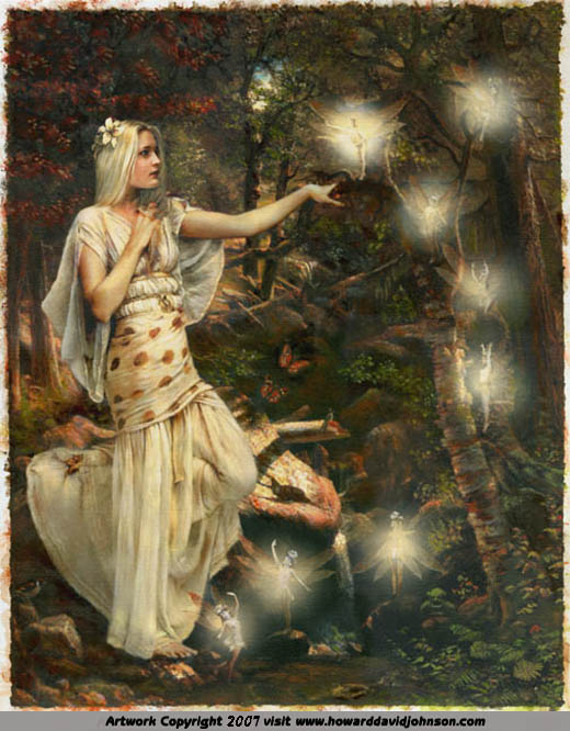 Fairy Painting oil on canvas Midsummer night's dream Shakespeare